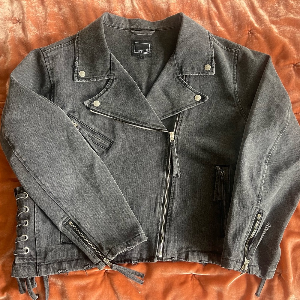Lily + Lottie by Lauriebelle’s Black Denim Moto Jacket